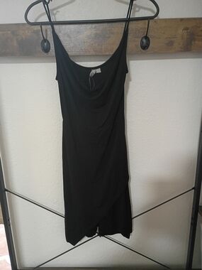 Women’s Soso Black Slip Dress with Cowl Neck